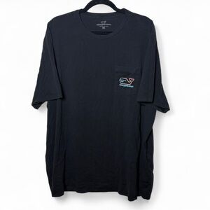 Vineyard Vines XXL Black Pocket Tee Neon Sailboat Graphic “Good Vibes”